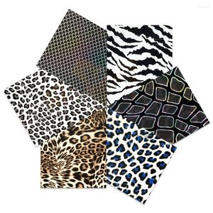 Autocollants de fenêtre 6pcs / set 30x25cm Snake Leopard Zebra Match Film de transfert de chaleur Iron sur les tshirts HTV Printing for Garment Noël décor