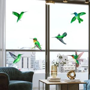 Autocollants de fenêtre 6PCS / Set Hummingbird Sticker Glass Decal Film Electrostatic Film Anticollision Non adhésif Cling Bird Strikes