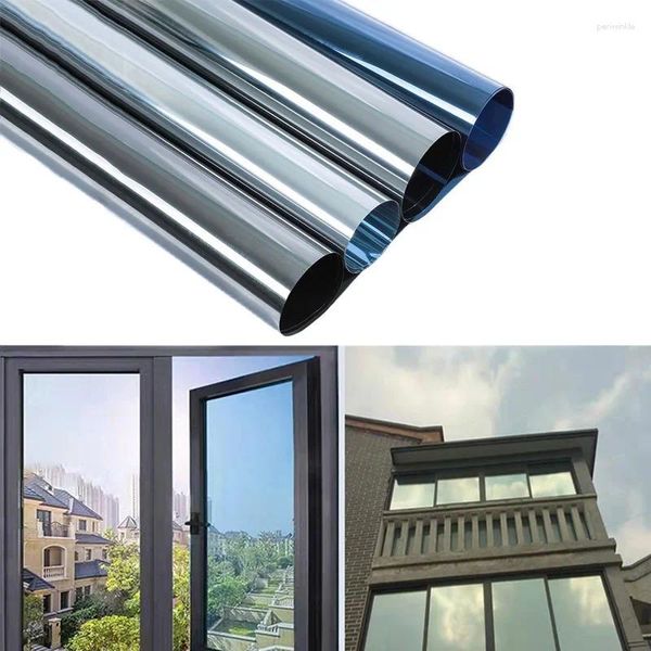 Pegatizas de ventana anti UV El vaso de adsorción electrostática un vía Mirror Película de privacidad de la oficina en el hogar Bloqueo de sol