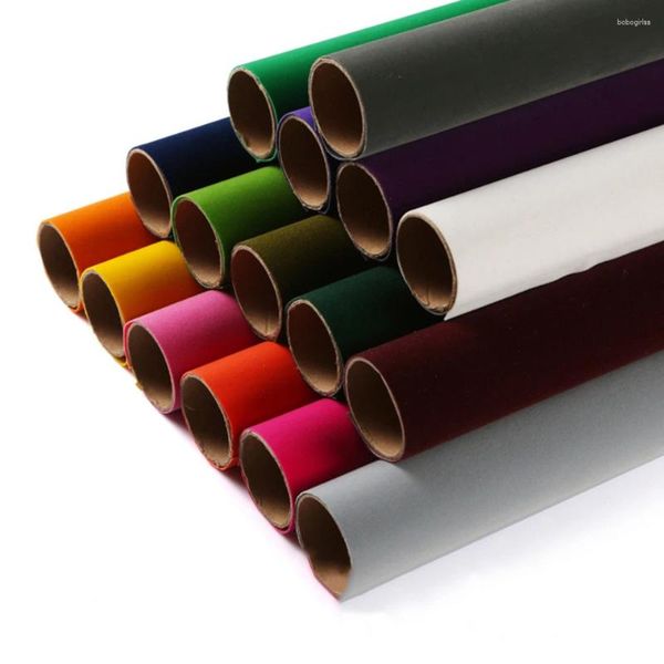 Autocollants de fenêtre Couleur assortie Velvet Transfert de chaleur HTV Iron sur le rouleau de troupeau 50 cm de large pour la décoration de vêtements Crafting DF01-20