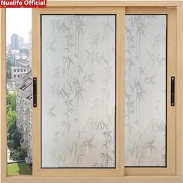 Pegatinas de ventana Bamboo Hoja autoadhesiva Película de vidrio esmerilado sala de estar dormitorio de la puerta corredera balcón opaco