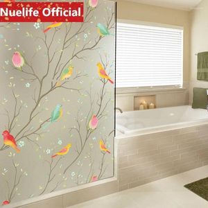 Vensterstickers vogels en bomen patroon met elektrostatische lijmvrij glas sticker film badkamer deur kantoor Offaque