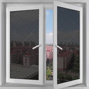 Autocollants de fenêtre noir Blanc Mesh Intimité Protection solaire Soconde Verre
