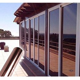 Vensterstickers Bruin zilveren Solar Mirror Glassfilm One-Way Perspective Sticker Anti-UV Tint Office Building Slaapkamer Home Decor 60 200cm