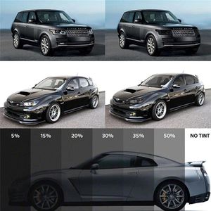 Stickers de fenêtre Film d'isolation en verre de voiture 5% -70% VLT TINT Sticker Solar Protection Black Flim Privacy Blocking Anti UV