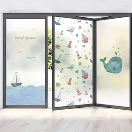 Stickers de fenêtre dessin animé Dolphins Taille personnalisée Films de vitrail électroste