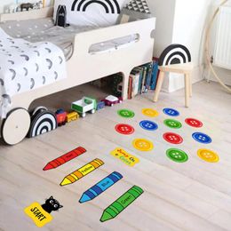 Stickers de fenêtre Children's Children Floor Color Reconnaissance Game créativité