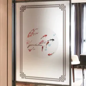 Raamstickers Chinese roosterfilm decoratief paneel glas aangepaste maat privacy statisch huishoudelijke slaapkamer thuisdecor