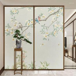 Autocollants de fenêtre Chinois Intimité STATIQUE CLING GRATITED PEINTURE PEINTURE FLOWER