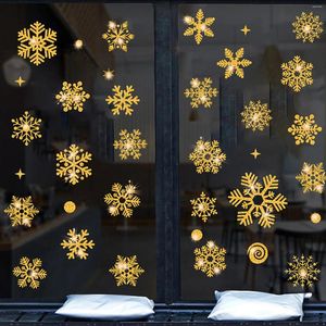 Autocollants de fenêtre Christmas paillettes Snowflake Wall Party Decoration AMOVABLE ANNÉE STATIQUE 2024