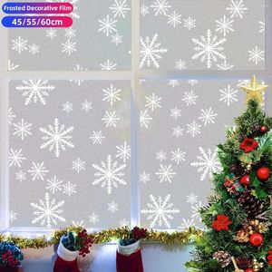 Autocollants de fenêtre de Noël Flocons de neige Film Verre Clings Decal Autocollant électrostatique Année Chambre d'enfants Décor de fête Protection de la vie privée DIY