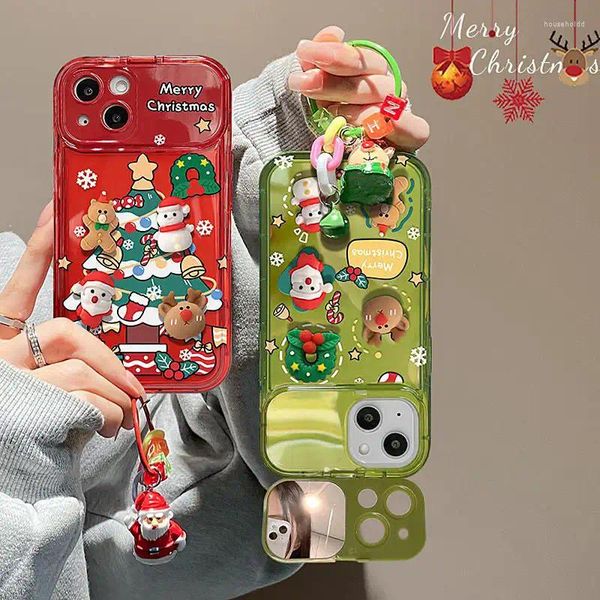 Pegatinas de ventana Árbol de Navidad Colgante Flip Mirror Funda para iPhone