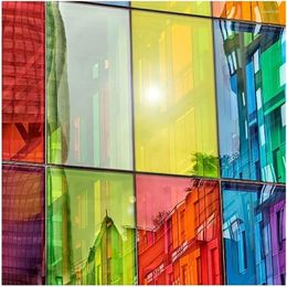 Raamstickers kleur decoratieve film huisdier statisch huishouding transparante warmte isolatie zonne -kleurrijk glas voor huis