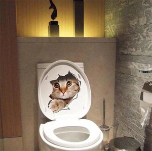 Raamstickers creatief huishouden transparante waterdichte 3D stereo kitten toiletwandsticker