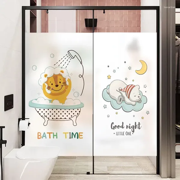 Stickers de fenêtre Taille personnalisée Variété de caricature de film électrostatique Sticker Grosted Verre Toilette Opaque Intimité de salle de bain Chambre pour enfants