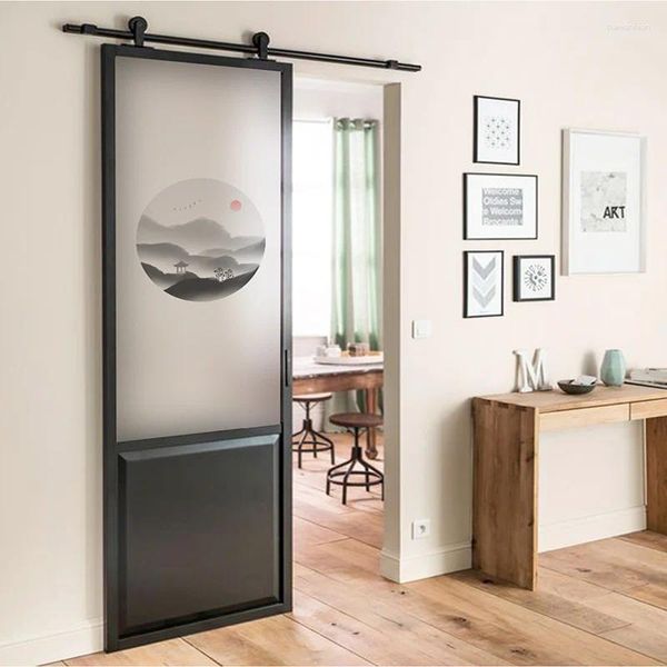 Pegatinas de la ventana Tamaño personalizado Pegatina electrostática Estilo de pintura de tinta china Decoración de puertas corredizas de tinte privado 40cmx80cm