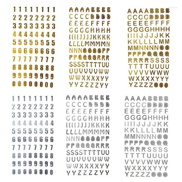 Stickers de fenêtre Numéro de lettre numérique Tags décalcomanies de bricolage pour le cahier de décoration papier artisanat scrapbooking