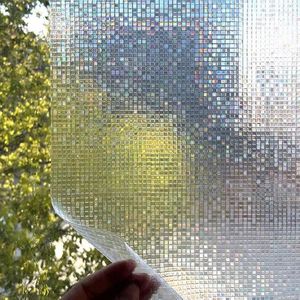 Raamstickers film elektrostatische adsorptie kleurrijke mozaïek zelfklevende sticker voor glazen privacy anti -look