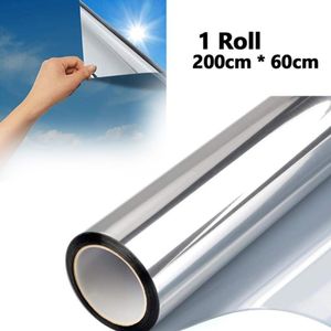 Autocollants de fenêtre Film Protection de la vie privée Miroir à sens unique Réfléchissant Solaire Teinte Feuille Autocollant en verre Isolation thermique Anti UV pour le bureau à domicile