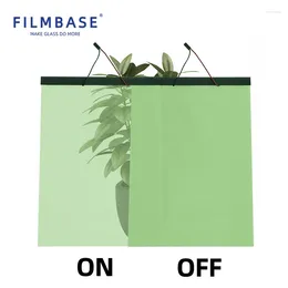 Stickers de fenêtre Filmbase Film-Adhesive Film PDLC sur mesure Verre de couleur intelligente verte pour porte coulissante ou