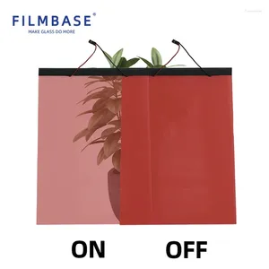 Autocollants de fenêtre FilmBase Auto-adhésif PDLC Film Rouge Smart Color Glass pour porte coulissante ou