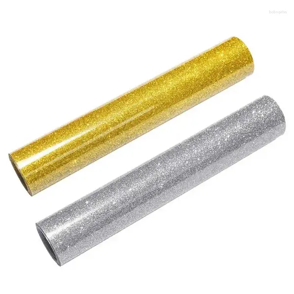 Stickers de fenêtre Flash Gold Glitter Time Transfert Rolls Fer On pour les t-shirts