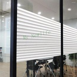 Stickers de fenêtre Film de verre givré Bureau de toilette de salle de bain Translucide opaque à la crème solaire Stripe Stripe avec de la colle 45/60 cm 100 cm