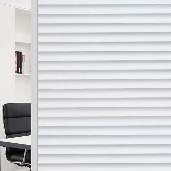Autocollants de fenêtre Grossed Stripe Blinds Glass Film PVC Office d'emblage statique Home Aadhesive Films décoratifs Longueur 100cm