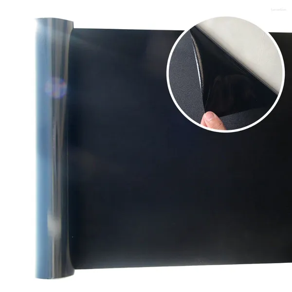 Autocollants de fenêtre Autocollant en verre pur texture mate noire électrostatique Papier de film sans colle sur papier Opaque Protection d'intimité