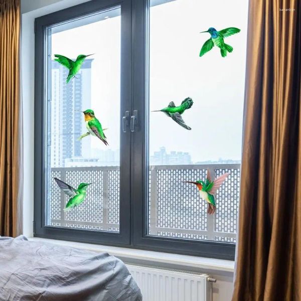 Pegatinas de ventana sin pegamento, no adhesivas, electrostáticas, previenen aves, pintura anticolisión, calcomanías, película adhesiva de vidrio de colibrí