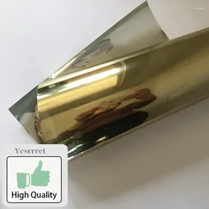 Vensterstickers goud zilveren eenrichtingsspiegelfilm. Zelf-adhesieve reflecterende privacy glazen tint warmtebestrijding zonnefilms multi-widthx150cm