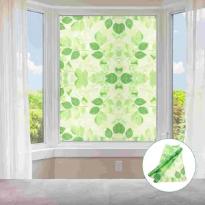 Pegatinas de ventana Hoja verde Película esmerilada Calcomanía de puerta de vidrio Privacidad Decoración de oficina Anti-peeping Baño Adhesivo Decorar