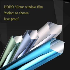 Autocollants de fenêtre HOHOFILM 1.52x30m Film miroir verre autocollant colle teinte réfléchissante unidirectionnel pare-soleil maison étain