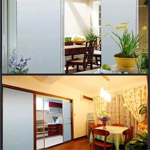 Pegatinas de ventana HOHOFILM 152 cm x 1500 cm película blanca con pegamento casa/oficina pegatina de vidrio privacidad decoración de la casa adhesivo PET