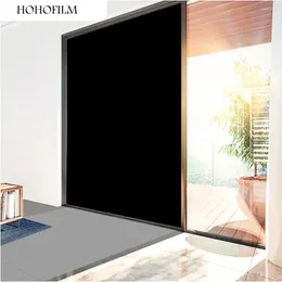Autocollants de fenêtre Hohofilm 152cmx6000cm Black Film Blackout Privacy Glass Sticker for Home Office Tint 0% VLT ROL