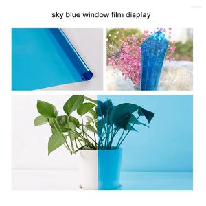 Vensterstickers hohofilm 50cmx300cm hemelblauw decoratieve film Pet UV Proof Lijm getint voor thuiskantoor tint 20''x118 ''