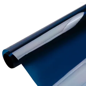 Autocollants de fenêtre Hohofilm 50cmx500cm Film bleu foncé Glue Tint Sticker Glass Home Decor 20'''X196.8 ''