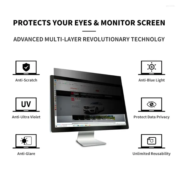 Pegatizas de ventana Hohofilm Anti-sping Film Privacy Computer Teléfono Anti-Glare Screen Protector UV Protection ojos y monitorear su