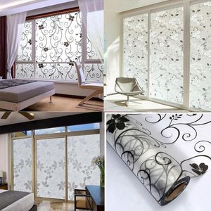 Autocollants de fenêtre Home Living Flowers Sticker Frosted Film Decal Glass Room