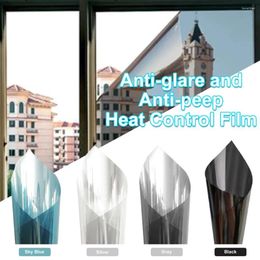 Stickers de fenêtre Isolation Film Confidentialité transparente Rejet de chaleur élevée UV Coup Multicolor Glass Film50x100cm
