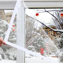 Autocollants de fenêtre Film isolant hiver intérieur coupe-vent chaud auto-adhésif pour économie d'énergie cristal clair verre souple rétractable chaleur