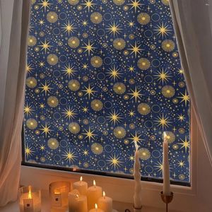Raamstickers kizcozy decoratieve donkerblauwe hemel met sterren zonder gloeierijarm waterdichte films herbruikbaar glazen woningdecoratie