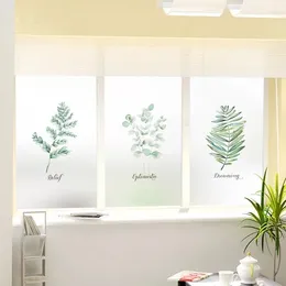  Pegatinas de la ventana Planta de hojas Pegatina de película de vidrio esmerilizado personalizar la cocina nórdica estática en la cocina en maceta PVC Decoración del hogar