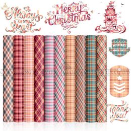 Windowstickers Lucky Goddness Infusible Transfer Ink 1 PCS 12x12 "Pink Plaid Heat Sublimation Paper voor Cricut Joy T -shirt