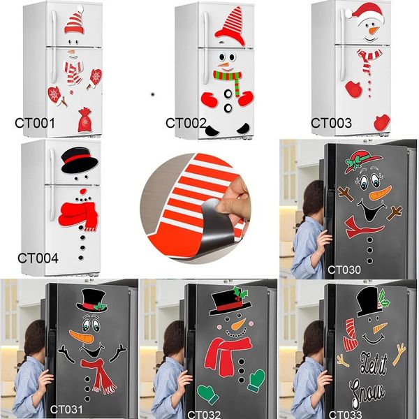 Pegatinas de ventana magnetismo Navidad refrigerador pegatina decoración puerta extraíble para muñeco de nieve se aferra 231110