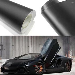 Pegatinas de ventana Matte Black Film Car Wrap Foil Pegatina de lámina 30x152cm Envoltura de vehículo 3D Autoadhesivo de respaldo para herramientas de estilo