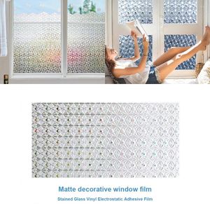 Autocollants de fenêtre Matte décoratif Film en vitrail statique Statique non adhésive UV Confidentialité Sticker pour la maison 45x100cm