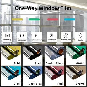 Autocollants de fenêtre miroir Film réfléchissant Vision unidirectionnelle teinte solaire verre auto-adhésif contrôle confidentialité autocollant pour la maison