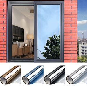 Window Stickers Multi-size One Way Mirror Window Film Privacy Sun Blocking Glass Sticker Heat Control Reflective Film Self Adhesive Window Tint 230725