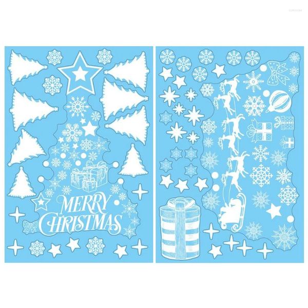 Pegatinas de ventana arte mural bricolaje 3d vista de pared calcomanías de pared 2pcs/set pegatina de árbol de Navidad PVC Festival de vidrio extraíble